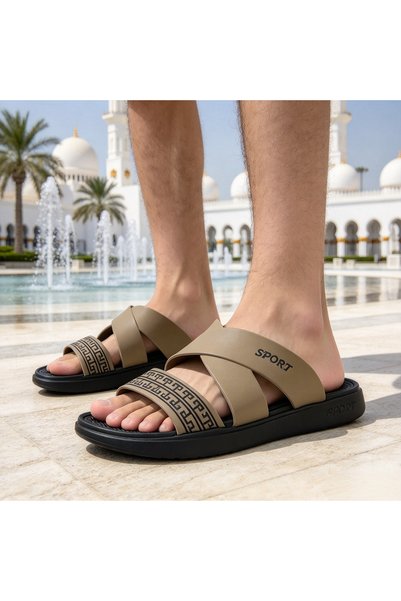 WUXIAO MALL شباشب رياضية للرجال بحزام، نعل سميك مضاد للانزلاق، شباشب مريحة من...
