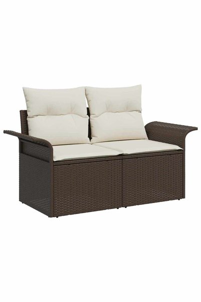 vidaxl Canapea de grădină cu pernă Maro 141 x 62 x 69cm poliratan
