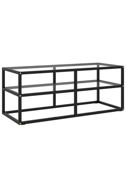 Generic Brand vidaXL Dulap TV, cu sticlă securizată, negru, 100x40x40 cm