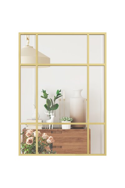 Generic Brand Oglindă de perete, oglindă decorativă cu ramă metalică, dungi a...