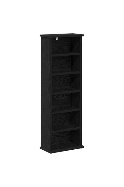 vidaxl Dulap pentru CD-uri Stejar Negru 60 x 17 x 92 cm Lemn prelucrat