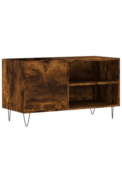 vidaxl Dulap pentru discuri stejar afumat 85x38x48 cm lemn prelucrat