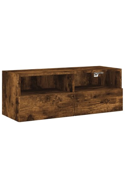 Generic Brand vidaXL Comodă TV de perete stejar fumuriu 80x30x30 cm lemn prel...