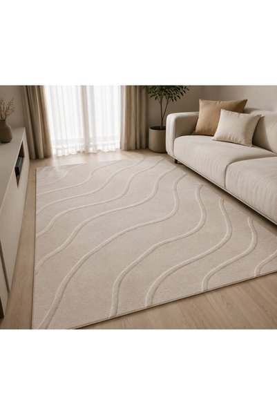 DeltaDesign Постелка за хол / Килим за спалня, Модел Окси 38012/202, Бежов