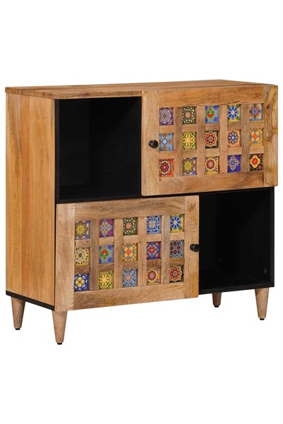 vidaxl Bufet cu depozitare 80 x 33 x 75 cm Lemn de mango solid