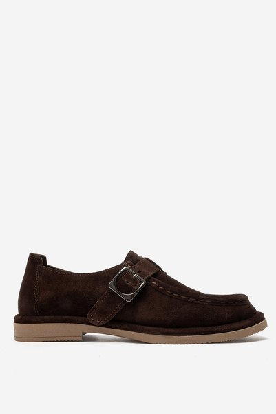 Dericlub حذاء نسائي كاجوال مريح من الجلد الطبيعي RC 40228 SUEDE BROWN