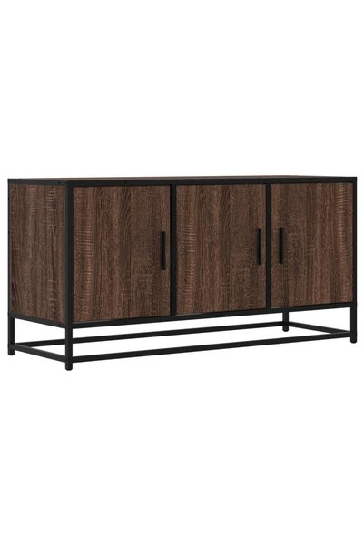 Generic Brand vidaXL Dulap TV stejar maro, 100x35x50 cm lemn prelucrat și metal