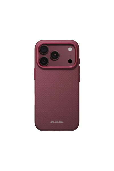 PITAKA Husă Summa pentru iPhone 18 Pro, Roșu Burgundy