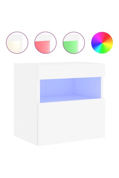 Generic Brand vidaXL Comodă TV de perete cu lumini LED, alb, 40x30x40 cm