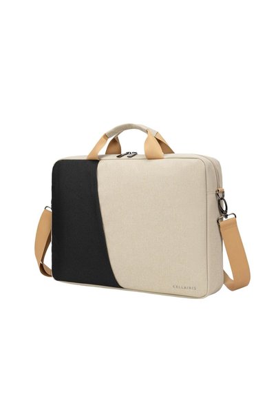 Cellairis Neo Laptop Bag With Shoulder Strap 14" - Black & Beige