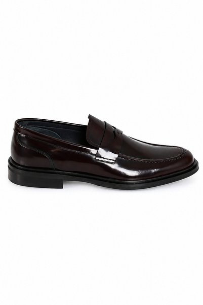 Bisse Burgundy 100% Leather Classic Men's Loafer Shoes