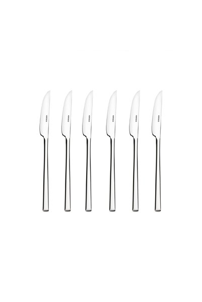 Karaca Flame 6-Piece Dining Knife Set Platinum