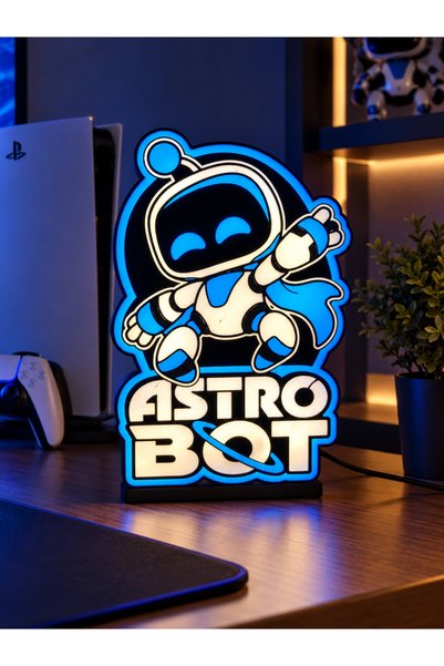 Genel Markalar Astro Bot LED Gece & Masa Lambası / Gamer Oyun Odası PS5 Astro...