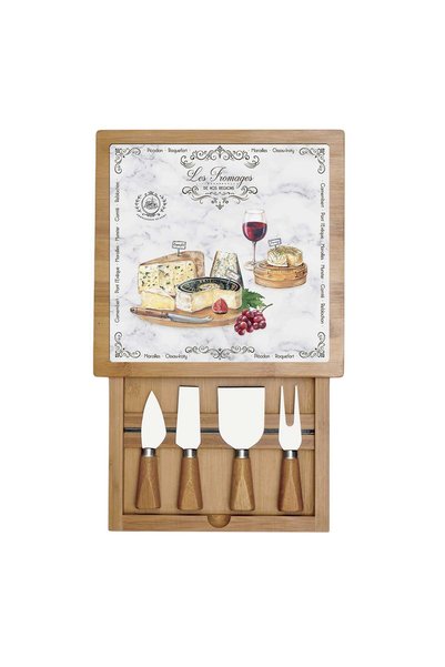 EasyLife "Les Fromages " σετ σερβιρίσματος τυριών 6 τεμαχίων, 25.5 x 25.5 εκ....
