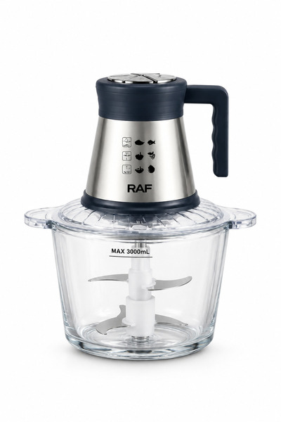 LAC 3L Electric Food Processor, Large Glass Bowl Meat Grinder, Stainless Stee...