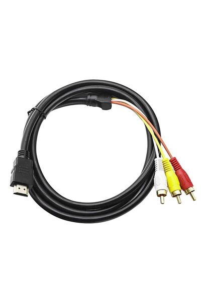 Generic كابل HDMI إلى RCA، 1080P بطول 5 أقدام، موصل HDMI ذكر مطلي بالذهب إلى ...