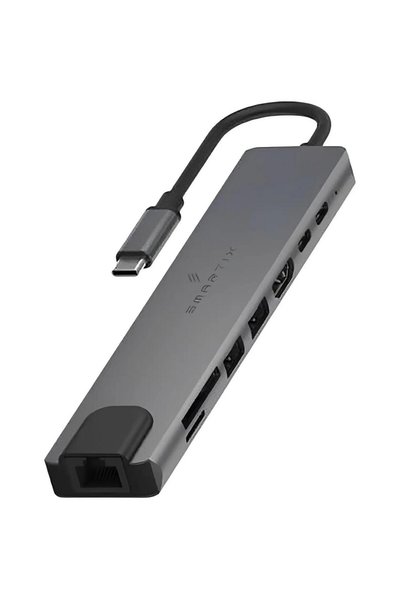 SMARTIX Premium 8 In 1 Usb-C Hub Grey
