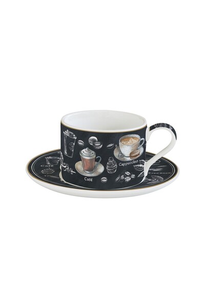EasyLife Coffee cup with saucer, porcelain, 240 ml, "Barista" - Easy Life