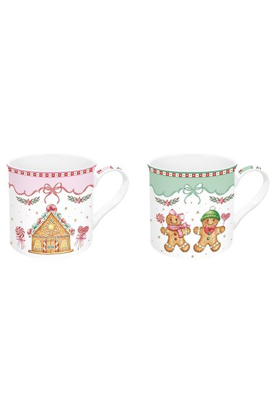 EasyLife 2-piece porcelain mug set, 300ml, "Sweet Christmas" - Easy Life