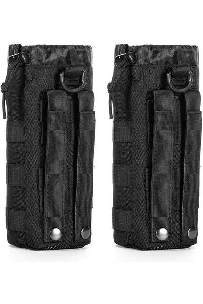 GENERAL Upgraded Sports Water Bottle Pouch Bag - Drawstring Molle Holder, Tac...