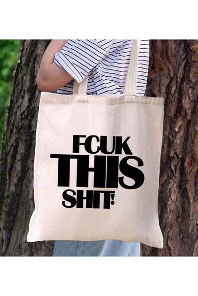 Bk Gift Fcuk Designed Canvas Tote Bag, Printed Shoulder Bag, Shopping Bag, Be...