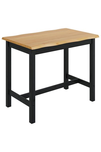 vidaxl Masă bar înaltă EKAI Negru 112 x 70 x 91 cm Lemn masiv de pin