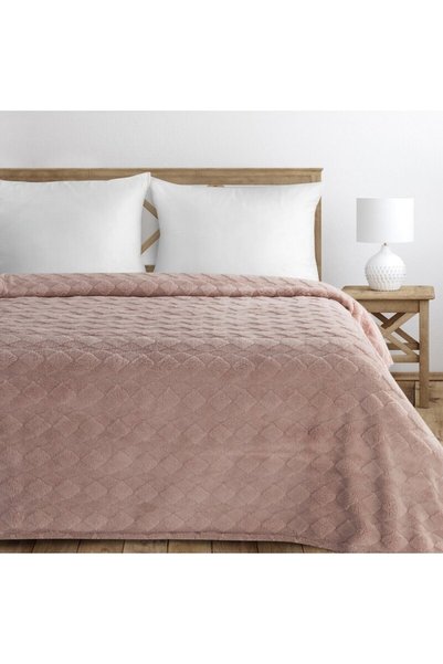 Design 91 Patura cuvertura de pat 200x220 Nancy albastru pudra cu efect 3D D91