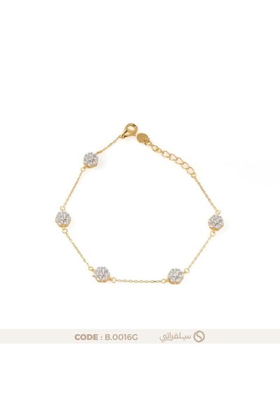 silveraty سوار نسائي زهرة السوليتير فضة عيار 925 مطلي بالروديوم وماء الذهب