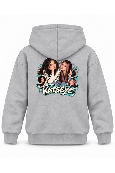 SVART WEAR Katseye Stitched Photo Character Printed Children's Hooded Sweatshirt