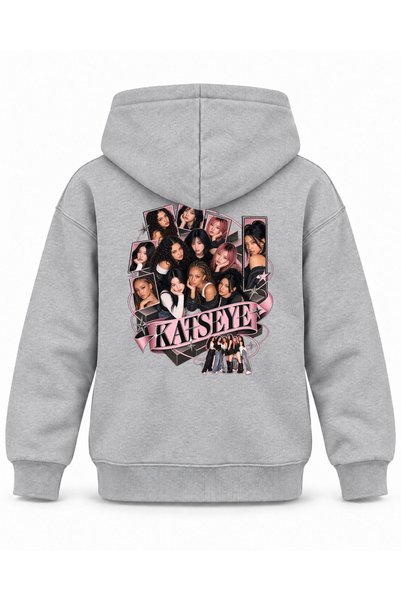 SVART WEAR Katseye Open Ladder Portrait Printed Children's Hooded Sweatshirt