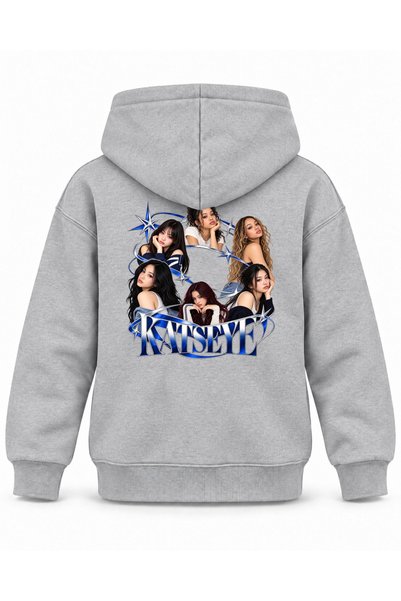 SVART WEAR Katseye Maze Line Portrait Printed Children's Hooded Sweatshirt