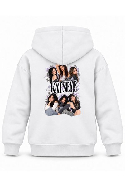 SVART WEAR Katseye Display Case Label Portrait Printed Children's Hooded Swea...