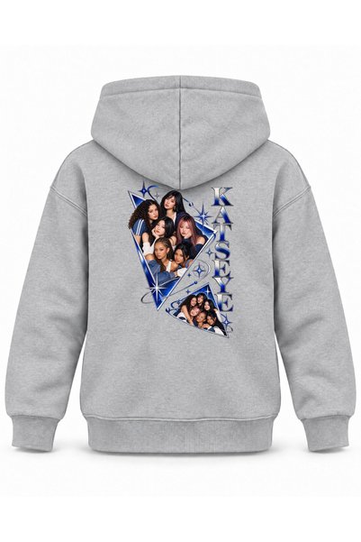 SVART WEAR Katseye Sand Clock Editorial Printed Children's Hooded Sweatshirt