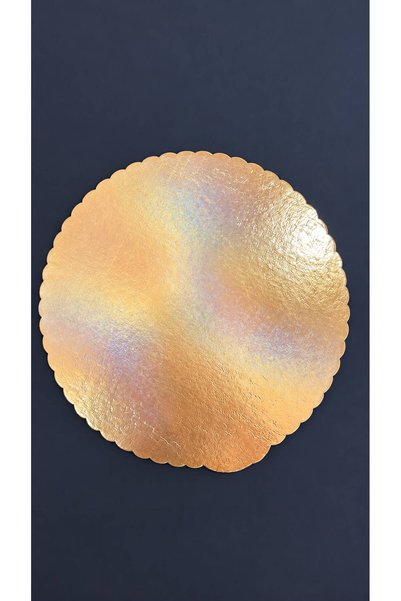 BENS 24 cm Gold Round Shiny Cake Base