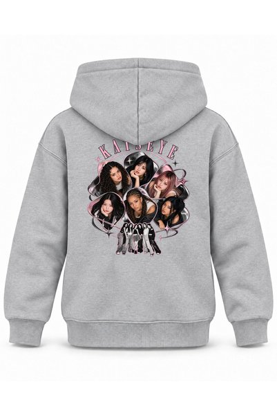 SVART WEAR Katseye Crystal Flower Archive Printed Children's Hooded Sweatshirt