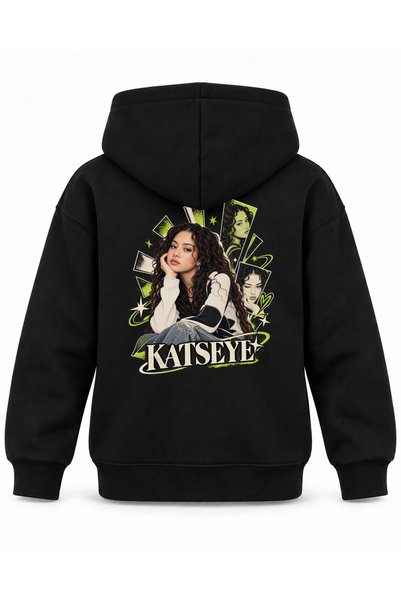 SVART WEAR سويت شيرت بقلنسوة للأطفال مطبوع عليه رسومات شرائح الشمس من KATSEYE