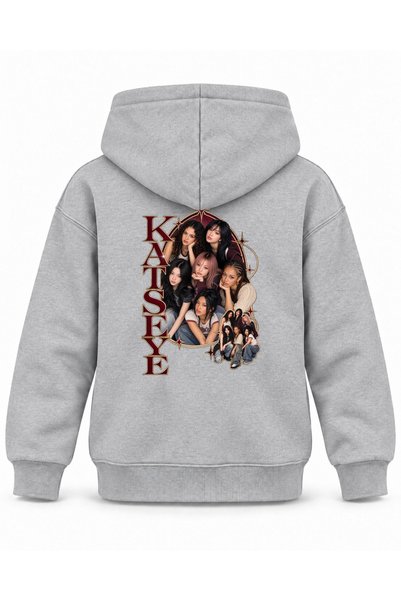 SVART WEAR Katseye Kemerli Sahne Editorial Printed Children's Hooded Sweatshirt