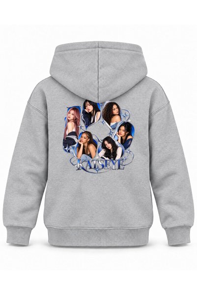 SVART WEAR Katseye Crystal Flower Portrait Printed Children's Hooded Sweatshirt