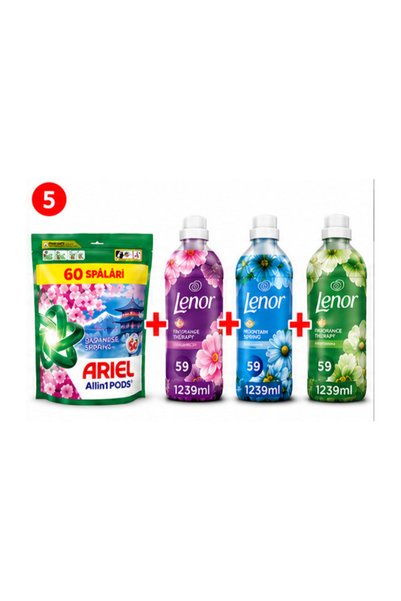 Generic Brand Πακέτο Προσφοράς Αριέλ Ιαπωνικό Άνθος 60 + Μωβ Λενόρ + Μπλε Λεν...