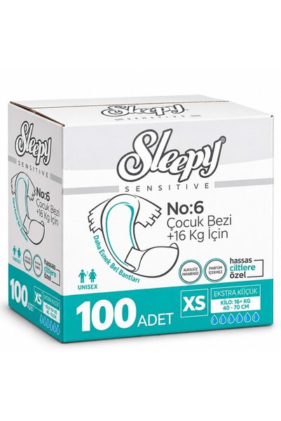 Sleepy Diapers with Tape XS - Extra Small - Extra Small 100 Pieces (16+ kg Si...