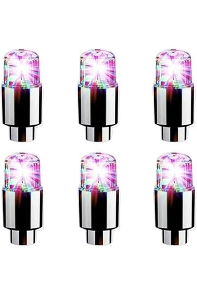 GENERAL 6 قطع أضواء LED خضراء لعجلات الدراجات، أغطية صمامات إطارات السيارات، ...