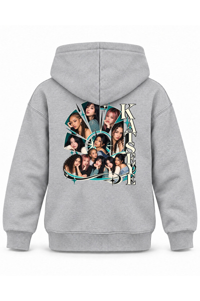 SVART WEAR Katseye Sun Slices Portrait Printed Children's Hooded Sweatshirt