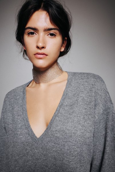 Pull & Bear Metalik örgü choker kolye