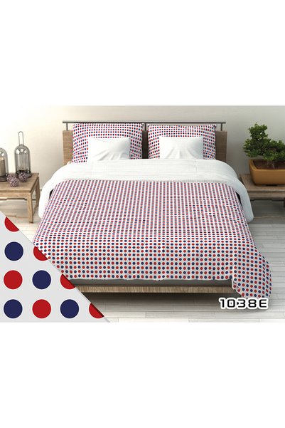 Karo Set de lenjerie de pat din bumbac 160x200 219d=1038E cu buline albastru ...