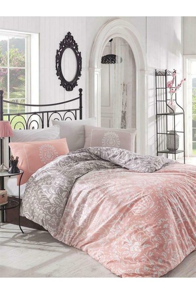 Faro Lenjerie de pat din satin 220x200 Vizion ornament somon Valentini