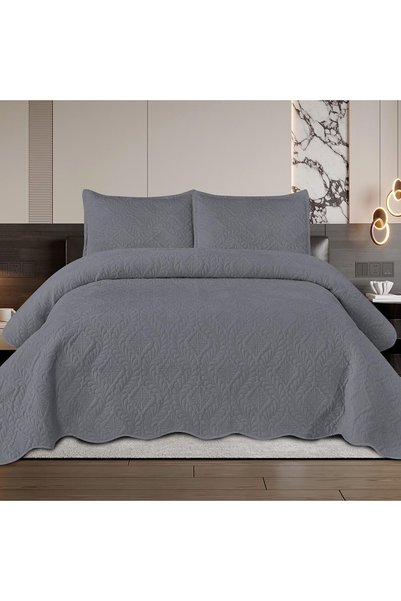 Truva Home Set Cuvertură de Pat Matrimonial | Catifea | 3 Piese, cu 2 Fețe de...
