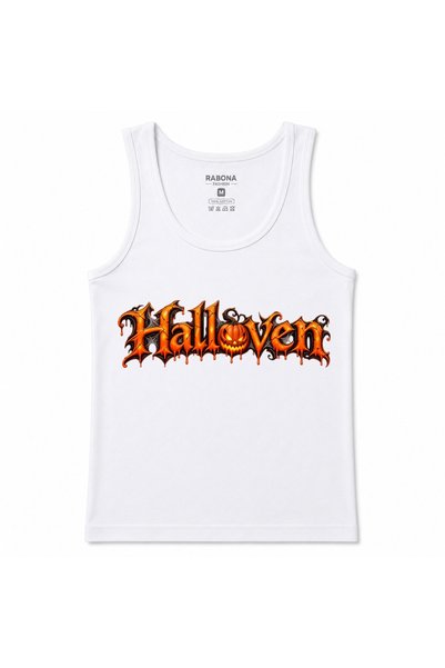 Rabona Fashion Inferno de Halloween – Maiou cu tipografie gotică în flăcări ș...