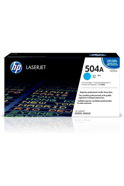 toner خرطوشة حبر أصلية من إتش بي 504A لون سماوي لطابعات ليزر جيت