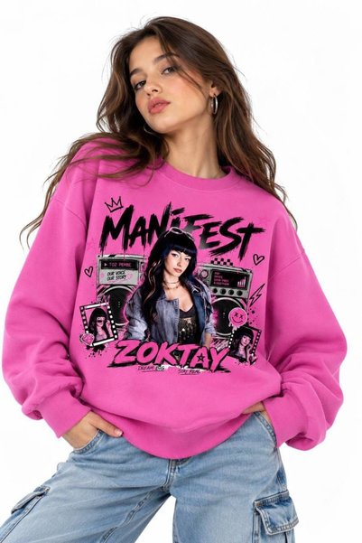Manifest Baskılı Pamuklu Sweatshirt