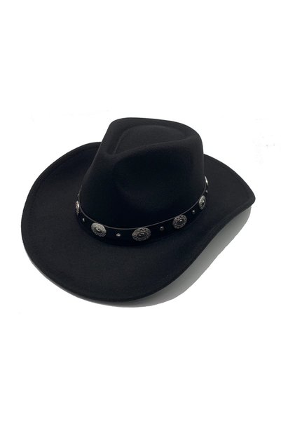 Noonedibs Pălărie western pentru femei și bărbați, pălărie fedora, bor larg c...